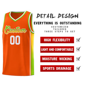 Custom Orange Neon Green-Gold Gradient Fashion Sports Uniform Basketball Jersey