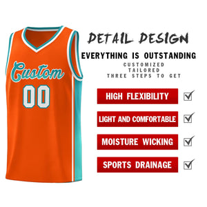 Custom Orange Aqua Gradient Fashion Sports Uniform Basketball Jersey