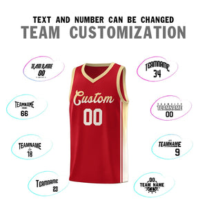 Custom Red Khaki Gradient Fashion Sports Uniform Basketball Jersey