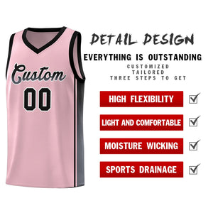 Custom Pink Black-Dark Gray Gradient Fashion Sports Uniform Basketball Jersey