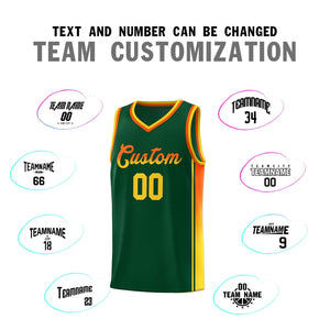 Custom Green Orange-Gold Gradient Fashion Sports Uniform Basketball Jersey