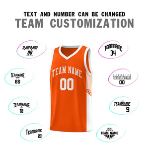 Custom Orange White Side Stripe Fashion Sports Uniform Basketball Jersey