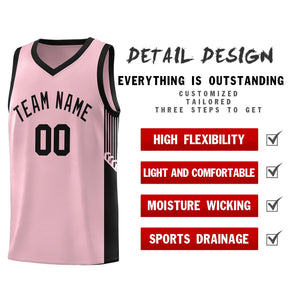 Custom Pink Black Side Stripe Fashion Sports Uniform Basketball Jersey