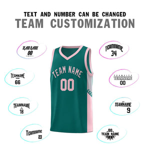 Custom Aqua Pink Side Stripe Fashion Sports Uniform Basketball Jersey