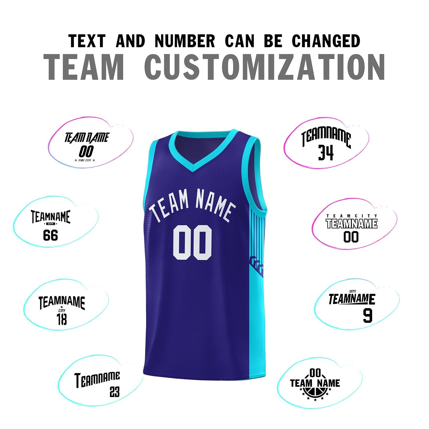 Custom Royal White Side Stripe Fashion Sports Uniform Basketball Jersey