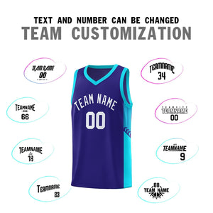 Custom Royal White Side Stripe Fashion Sports Uniform Basketball Jersey