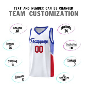 Custom White Royal Side Stripe Fashion Sports Uniform Basketball Jersey