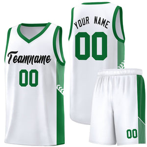 Custom White Black Side Stripe Fashion Sports Uniform Basketball Jersey