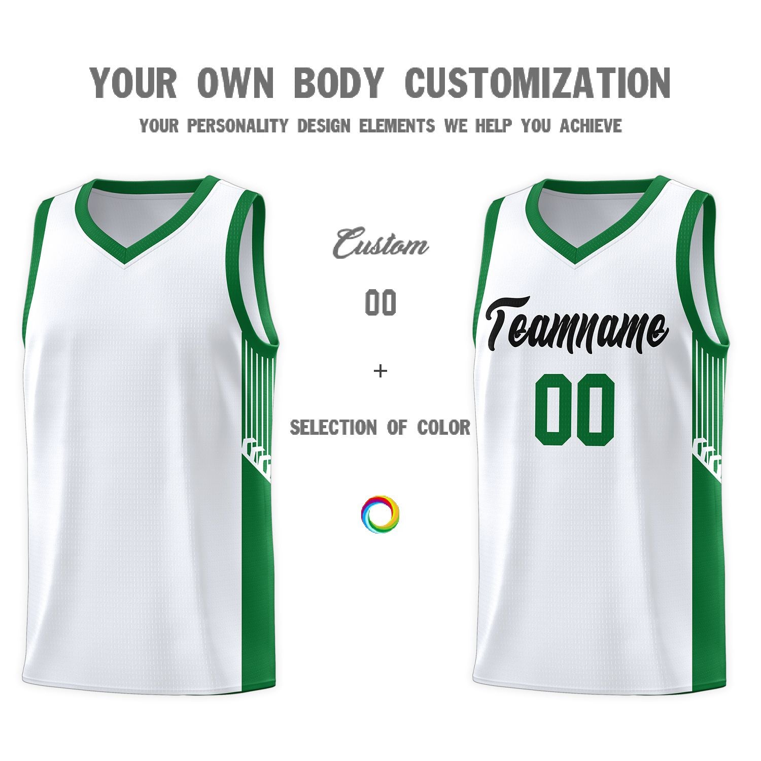 Custom White Black Side Stripe Fashion Sports Uniform Basketball Jersey