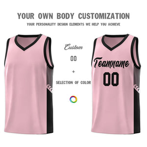 Custom Pink Black Side Stripe Fashion Sports Uniform Basketball Jersey