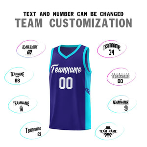 Custom Royal White Side Stripe Fashion Sports Uniform Basketball Jersey