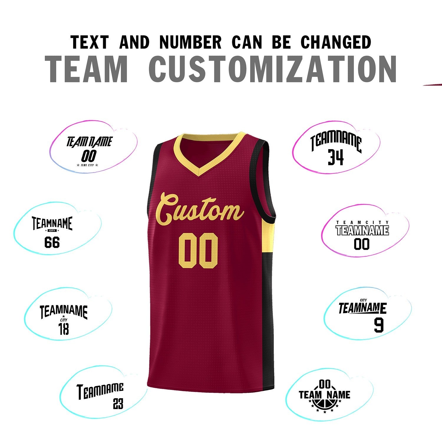 Custom Crimson Khaki Side Two-Tone Classic Sports Uniform Basketball Jersey