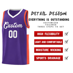 Custom Purple White Side Two-Tone Classic Sports Uniform Basketball Jersey