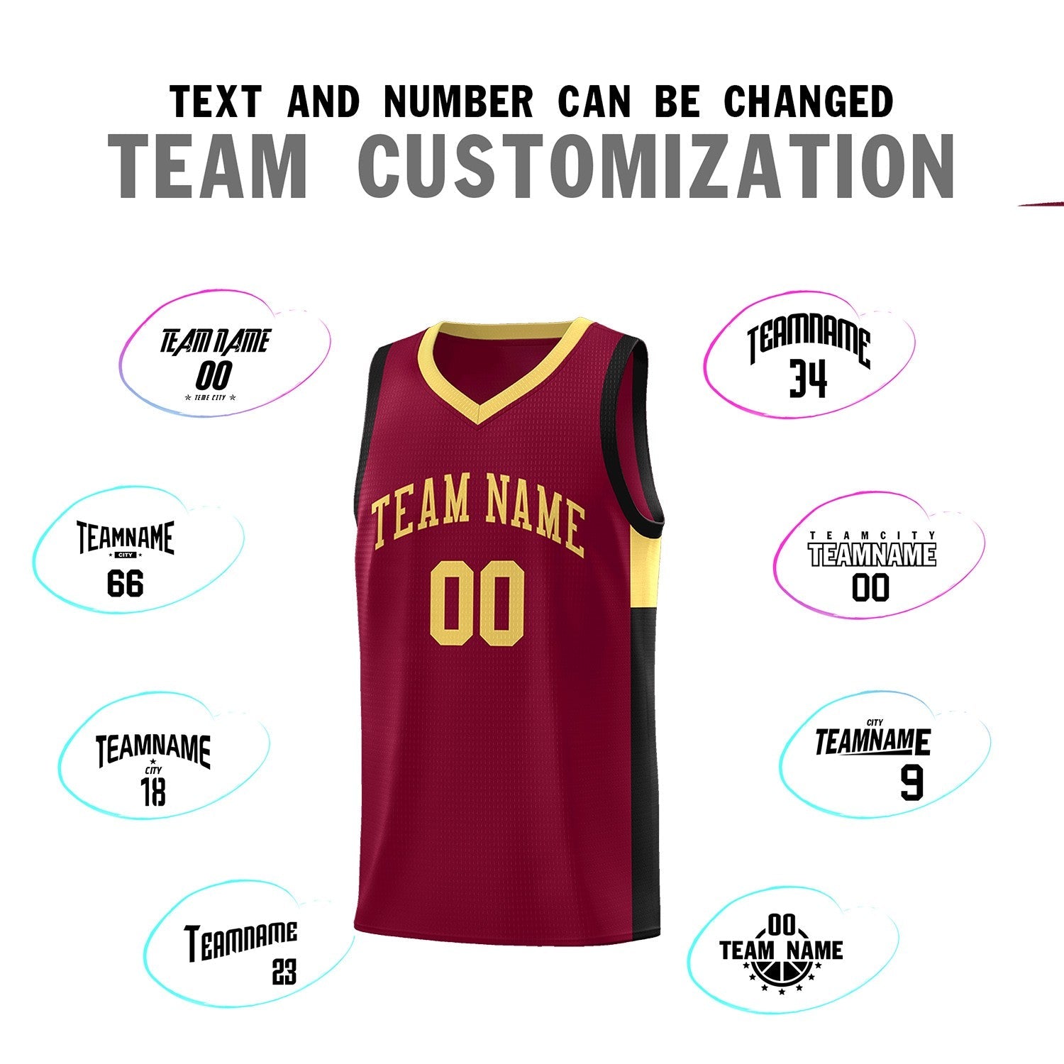 Custom Crimson Khaki Side Two-Tone Classic Sports Uniform Basketball Jersey