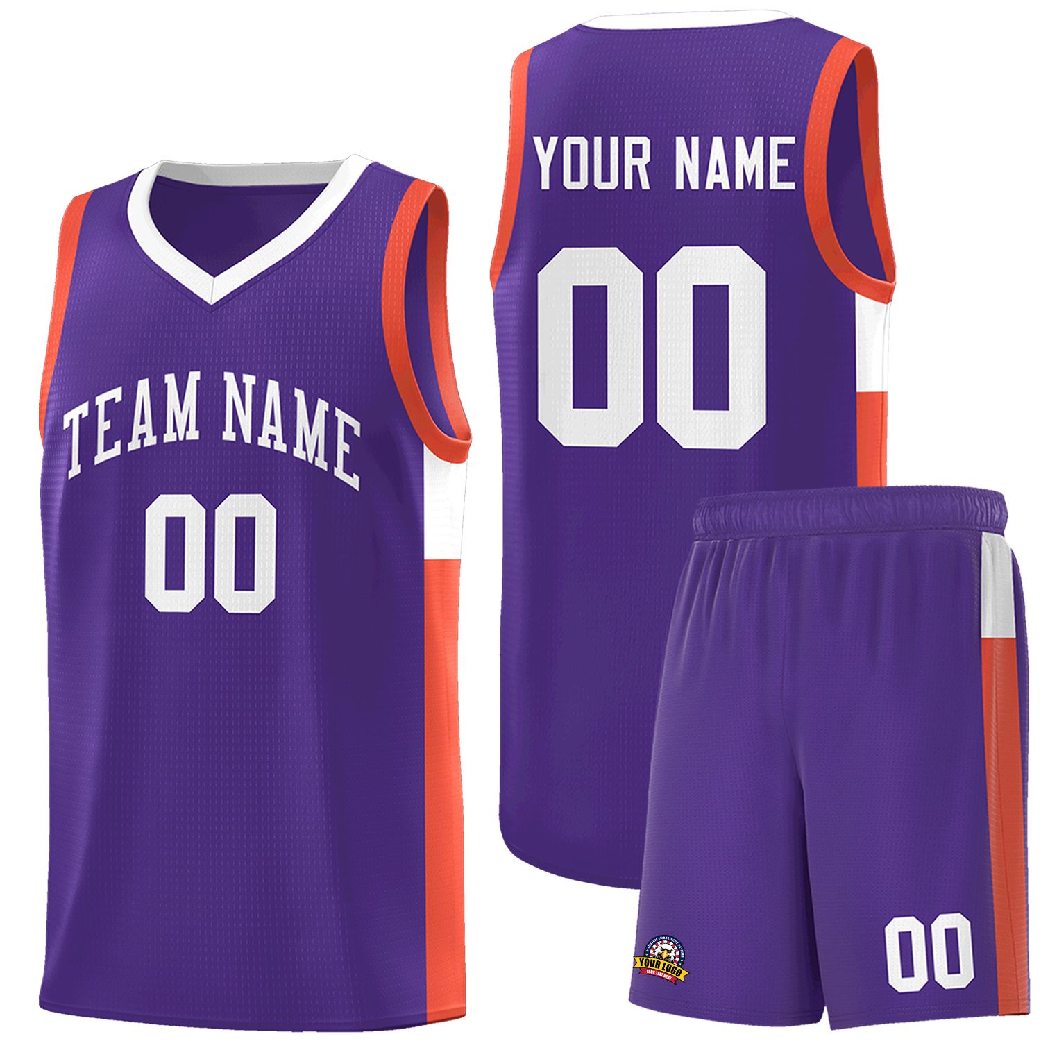 Custom Purple White Side Two-Tone Classic Sports Uniform Basketball Jersey