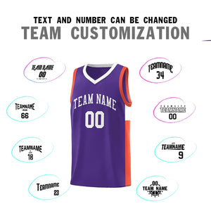 Custom Purple White Side Two-Tone Classic Sports Uniform Basketball Jersey