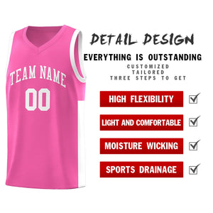 Custom Pink White Side Two-Tone Classic Sports Uniform Basketball Jersey