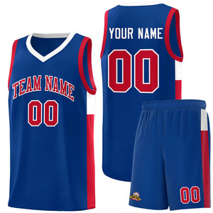 Custom Royal Red-White Side Two-Tone Classic Sports Uniform Basketball Jersey