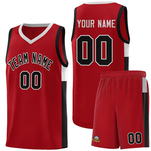 Custom Red Black-Gray Side Two-Tone Classic Sports Uniform Basketball Jersey