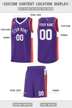 Custom Purple White Side Two-Tone Classic Sports Uniform Basketball Jersey