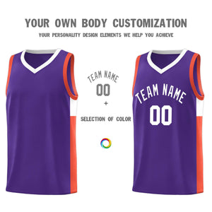 Custom Purple White Side Two-Tone Classic Sports Uniform Basketball Jersey