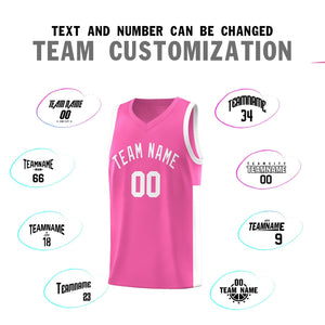 Custom Pink White Side Two-Tone Classic Sports Uniform Basketball Jersey