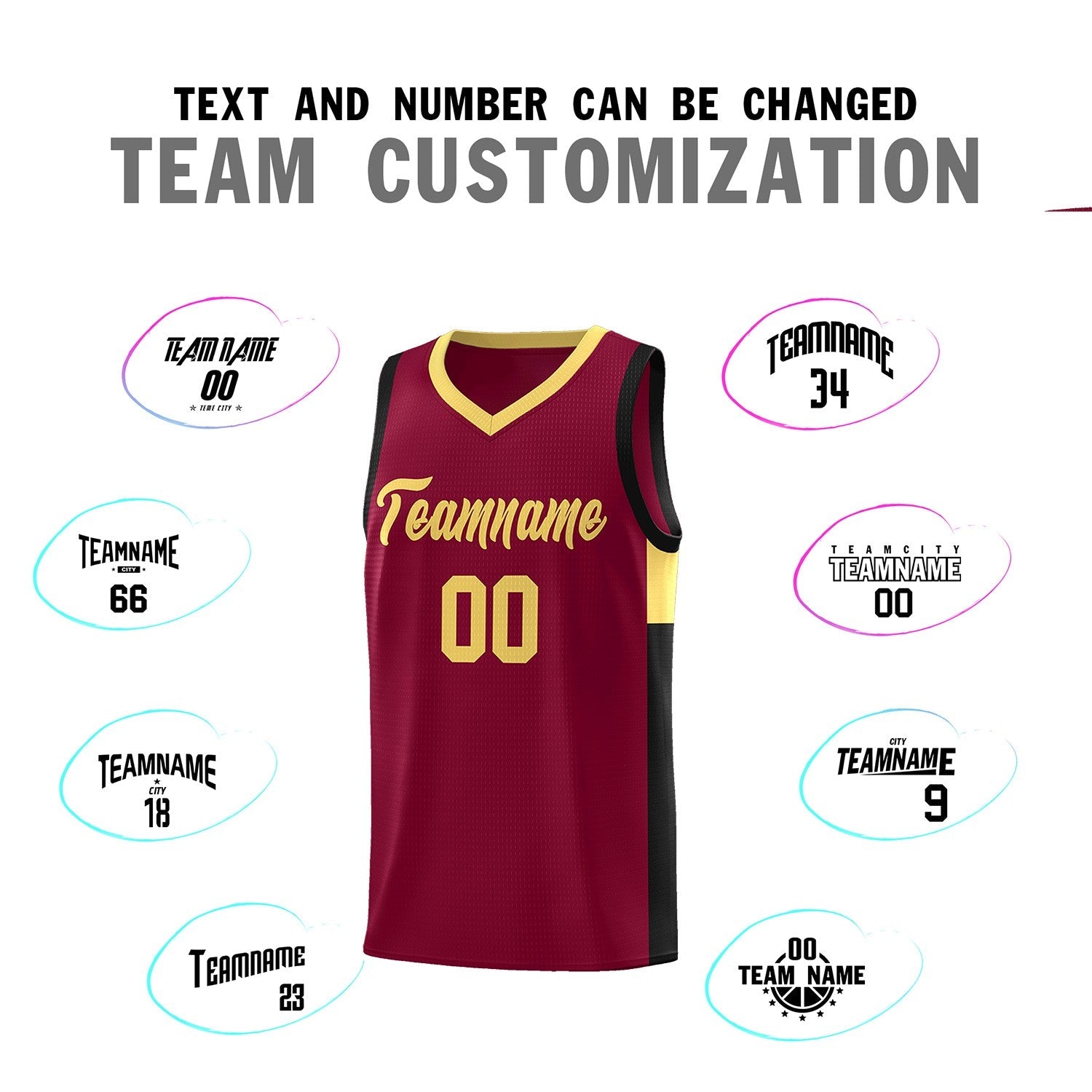 Custom Crimson Khaki Side Two-Tone Classic Sports Uniform Basketball Jersey