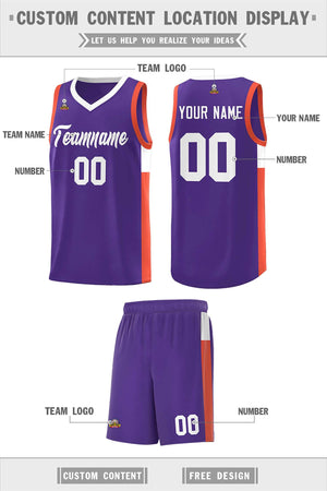 Custom Purple White Side Two-Tone Classic Sports Uniform Basketball Jersey