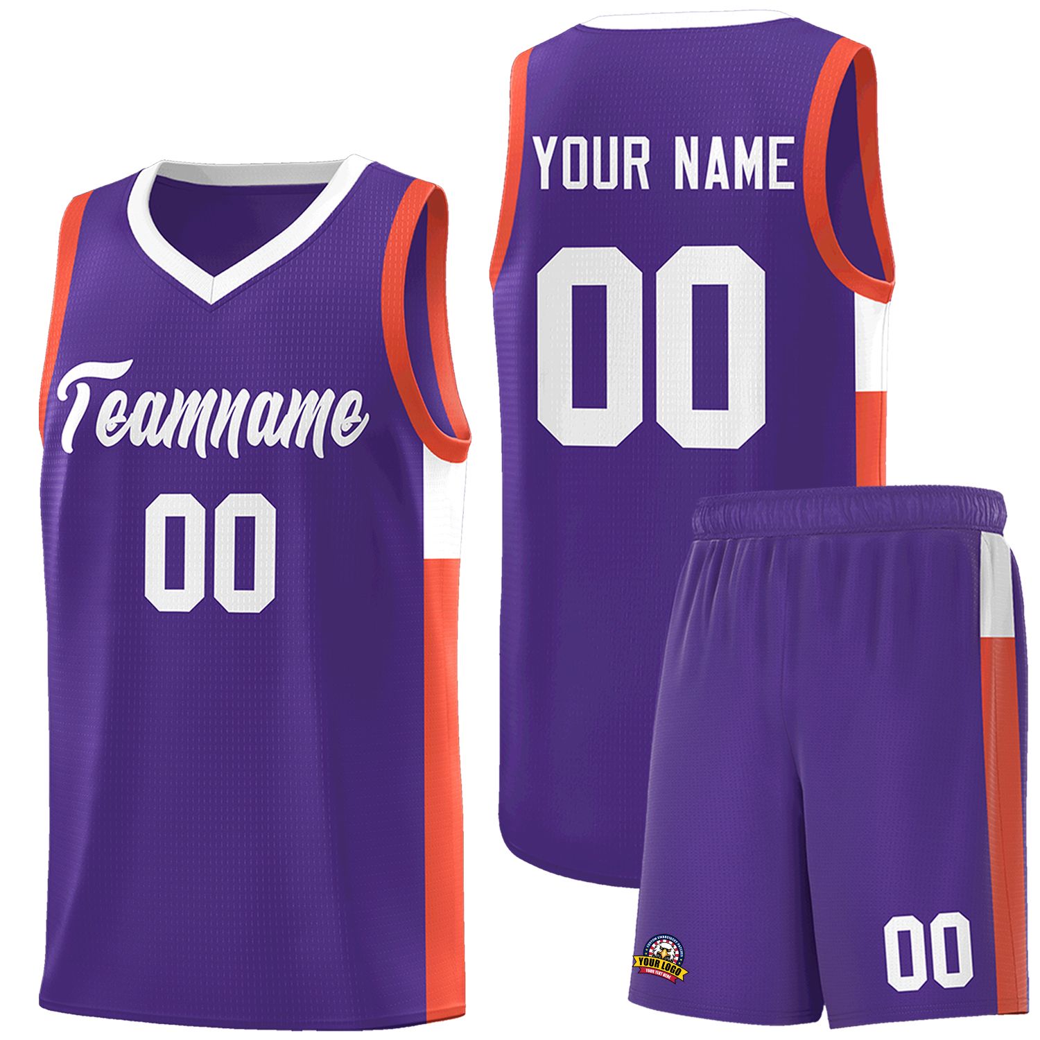 Custom Purple White Side Two-Tone Classic Sports Uniform Basketball Jersey