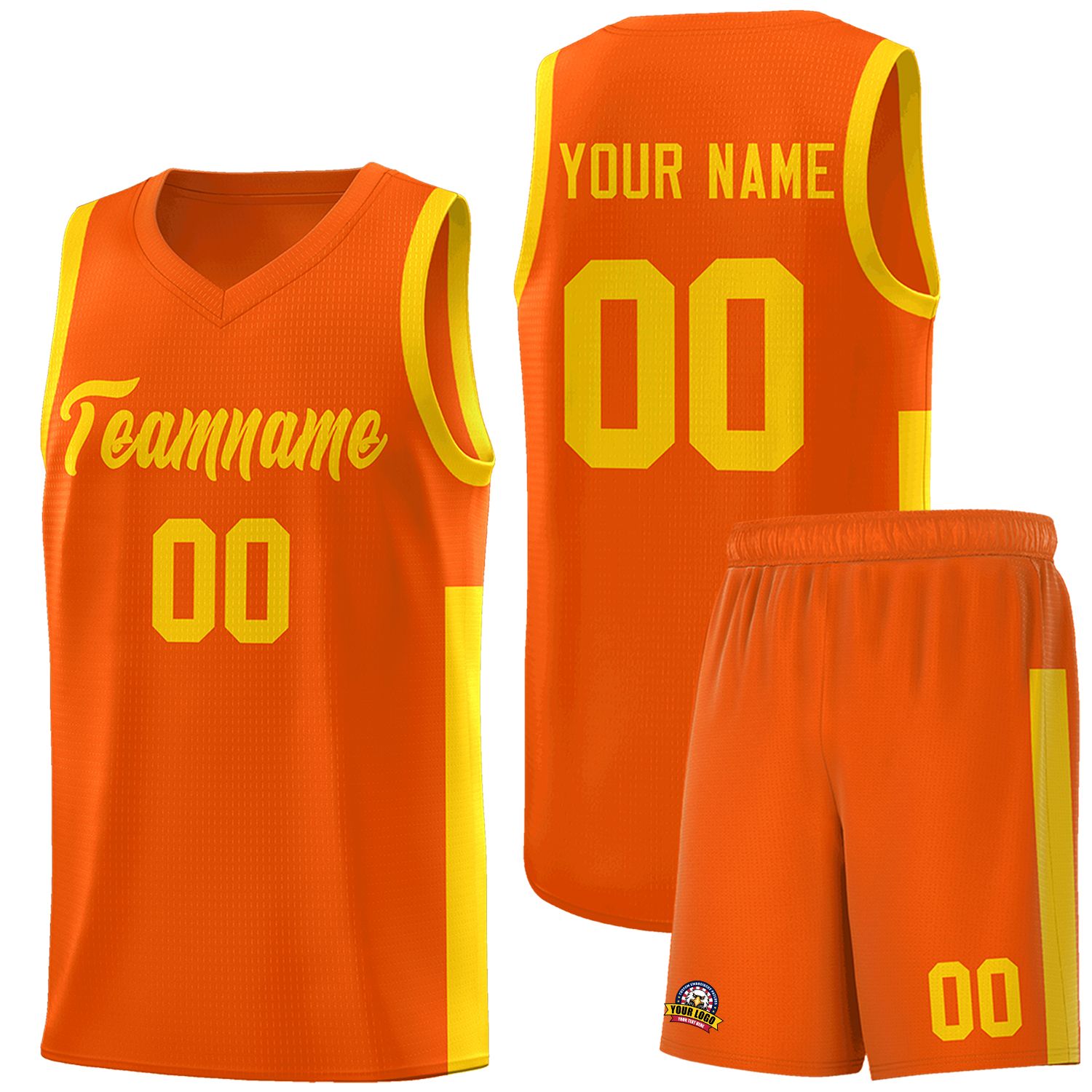 Custom Orange Gold Side Two-Tone Classic Sports Uniform Basketball Jersey