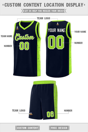 Custom Purple Neon Green-White Side Splash Sports Uniform Basketball Jersey