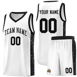 Custom White Black Side Splash Sports Uniform Basketball Jersey