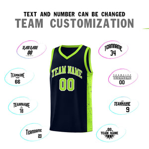 Custom Purple Neon Green-White Side Splash Sports Uniform Basketball Jersey