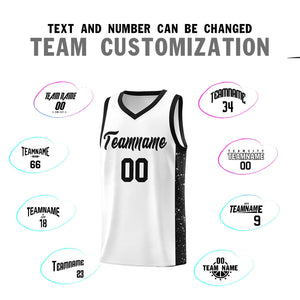 Custom White Black Side Splash Sports Uniform Basketball Jersey