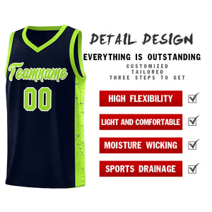 Custom Purple Neon Green-White Side Splash Sports Uniform Basketball Jersey