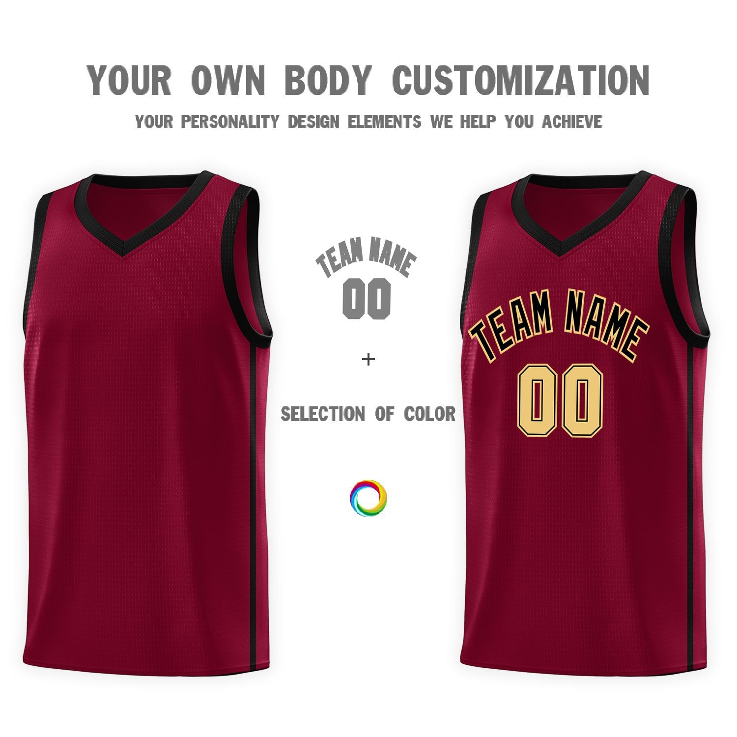 Custom Crimson Black-Khaki Side Two Bars Sports Uniform Basketball Jersey