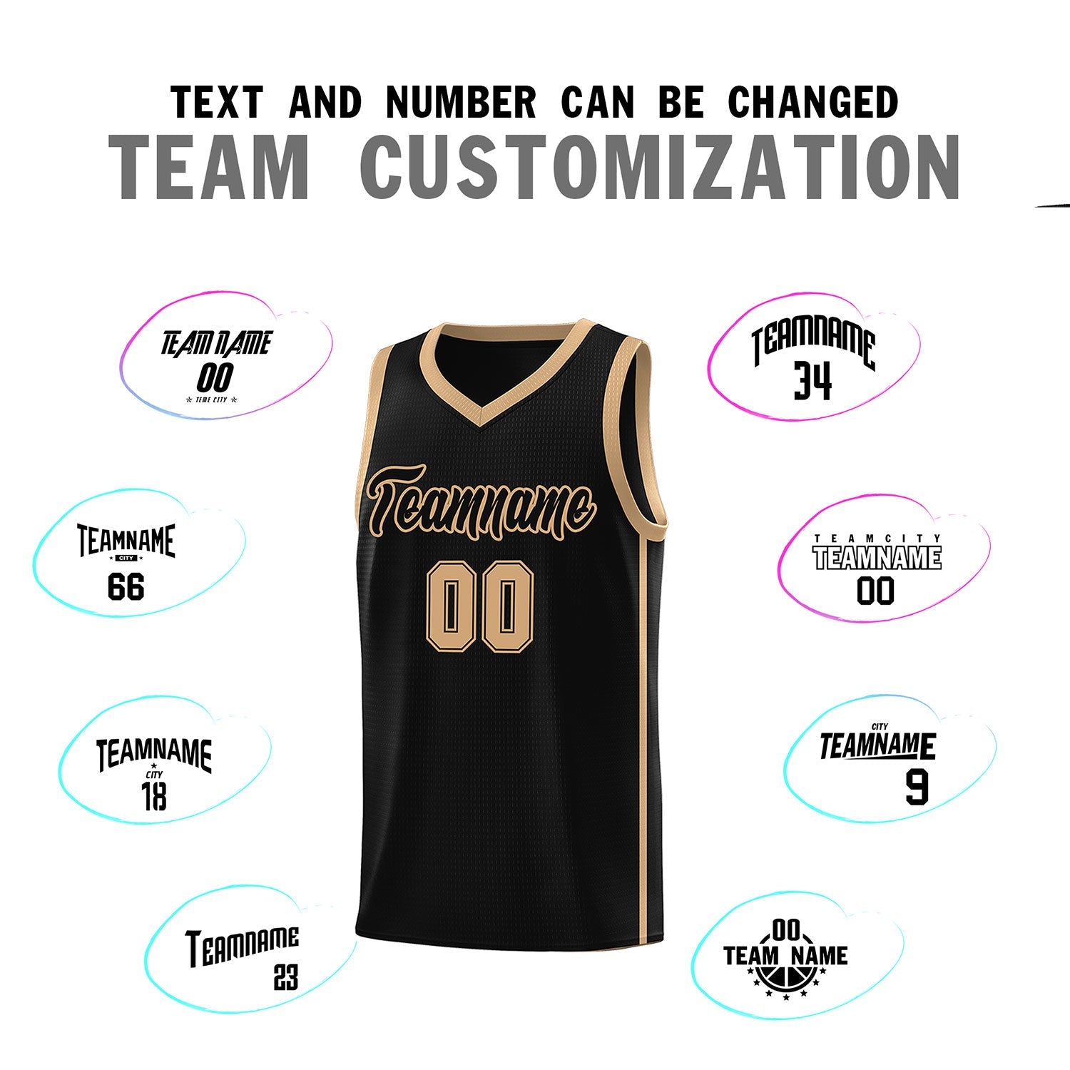 Custom Black Old Gold Side Two Bars Sports Uniform Basketball Jersey