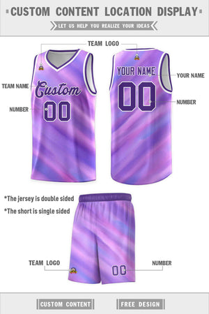 Custom Purple White Pattern Tie Dye Sports Uniform Basketball Jersey