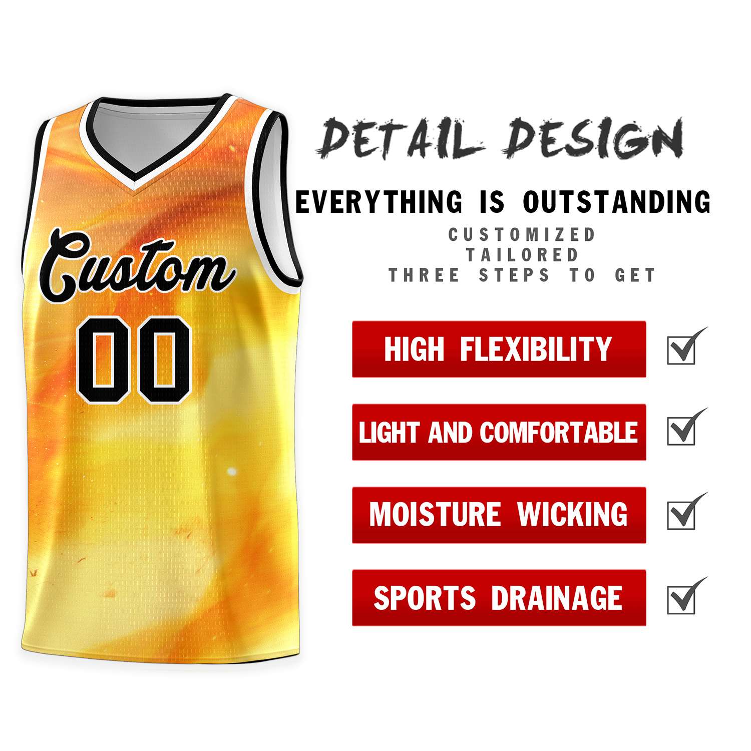 Custom Black White Pattern Tie Dye Sports Uniform Basketball Jersey