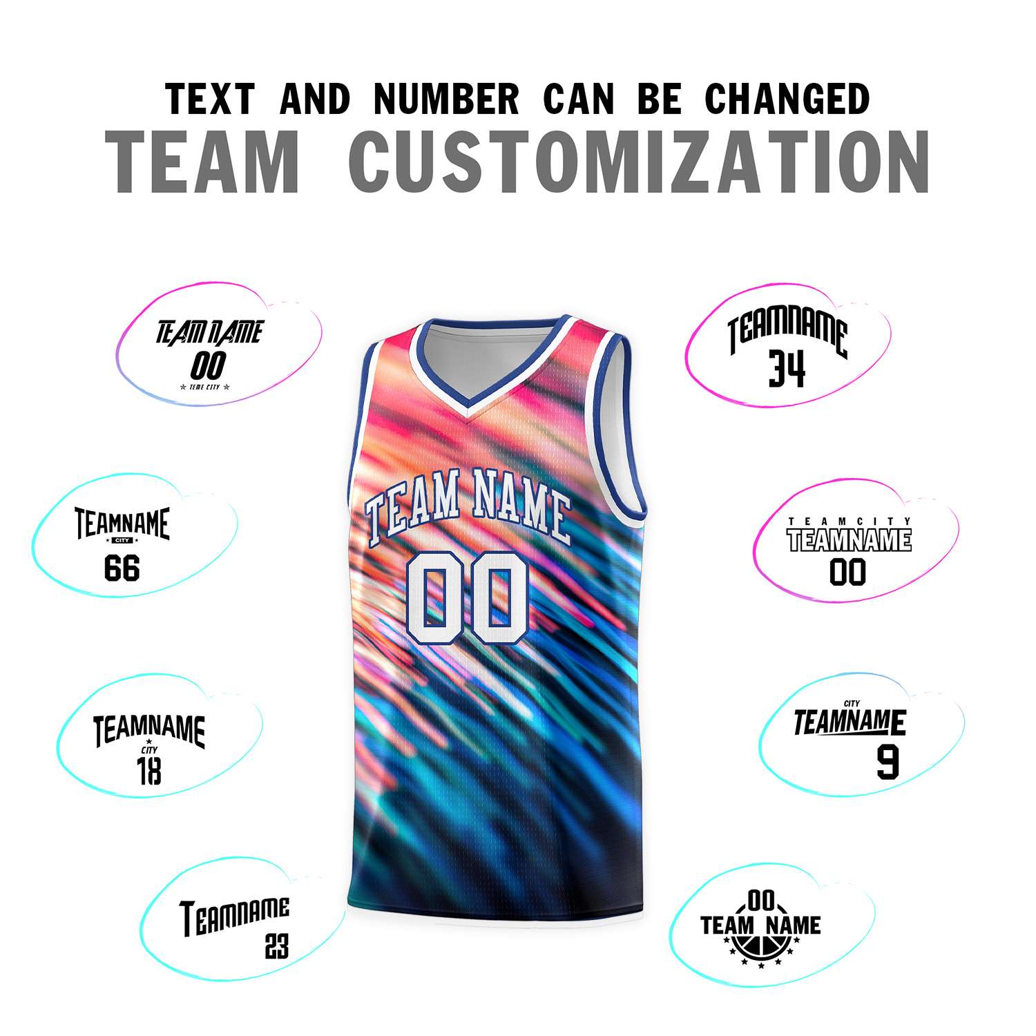 Custom Royal White Pattern Tie Dye Sports Uniform Basketball Jersey