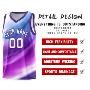 Custom Purple White Pattern Tie Dye Sports Uniform Basketball Jersey