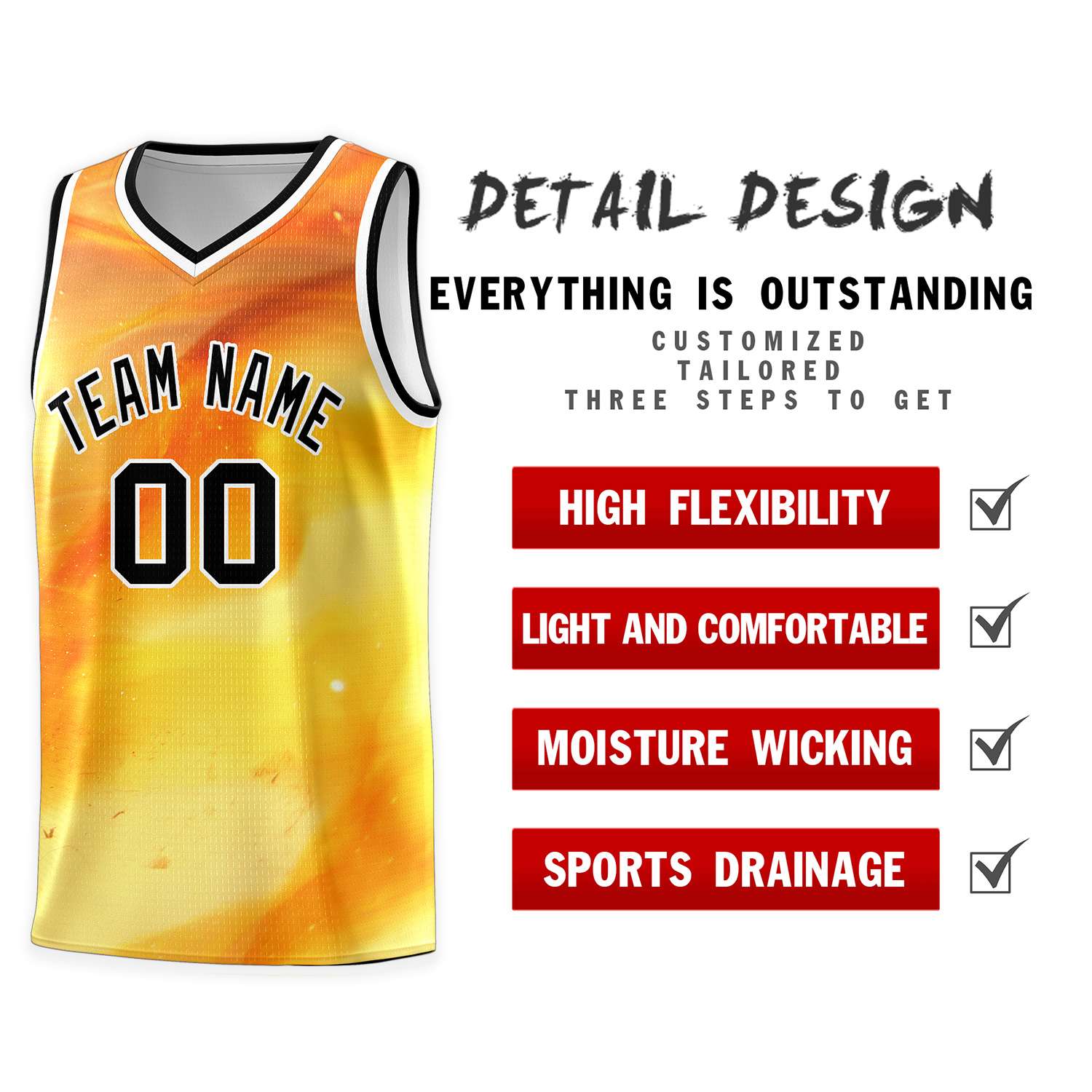 Custom Black White Pattern Tie Dye Sports Uniform Basketball Jersey