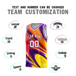 Custom Purple White Pattern Tie Dye Sports Uniform Basketball Jersey