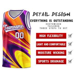 Custom Purple White Pattern Tie Dye Sports Uniform Basketball Jersey