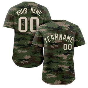 Custom Camo White Green Authentic Baseball Jersey