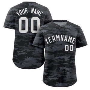 Custom Camo White Gray Authentic Baseball Jersey