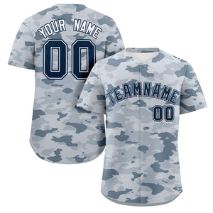 Custom Camo Navy White Authentic Baseball Jersey