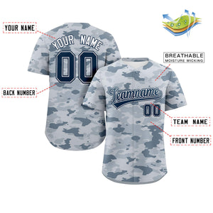 Custom Camo Navy White Authentic Baseball Jersey