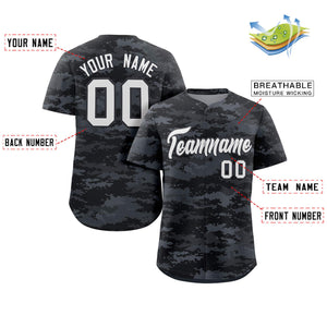 Custom Camo White Gray Authentic Baseball Jersey