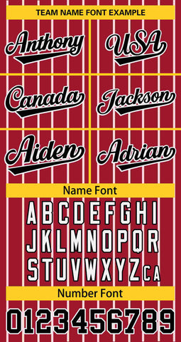 Custom Crimson Black-Gold Stripe Fashion Design Full Button Authentic Baseball Jersey